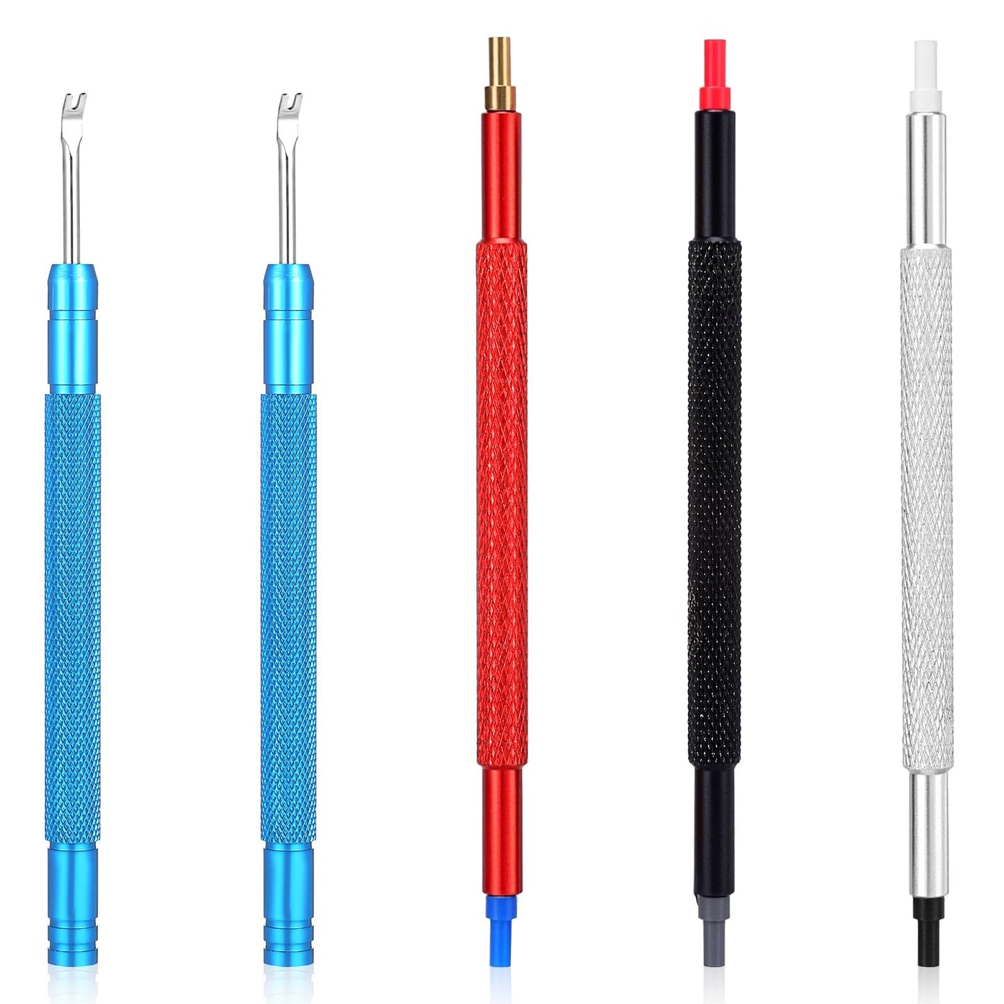 MBAIYO Watch Hands Repair Tool Kit, 6 in 1 Professional Watchmaker Set with 3 Watch Hand Pusher 2pcs Removers Lever Spring Bar Tool for Wristwatch Maintenance and Strap Replacement