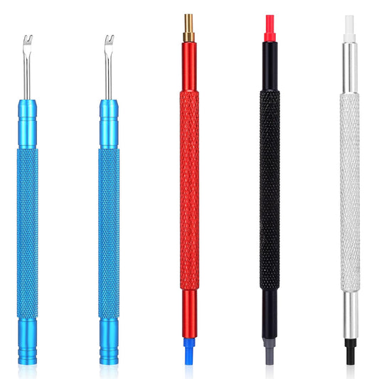 MBAIYO Watch Hands Repair Tool Kit, 6 in 1 Professional Watchmaker Set with 3 Watch Hand Pusher 2pcs Removers Lever Spring Bar Tool for Wristwatch Maintenance and Strap Replacement