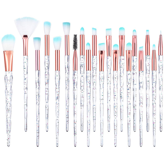 HJZHII 20 Piece Make-Up Brush Set, Crystal Sparkles Brush Set, Makeup Brush, Make-Up Brush Set, Make-Up Brush Set, Make-Up Eyeshadow Mix, Concealer, Highlight Brush, Fans, Flawless Powder, Foundation,