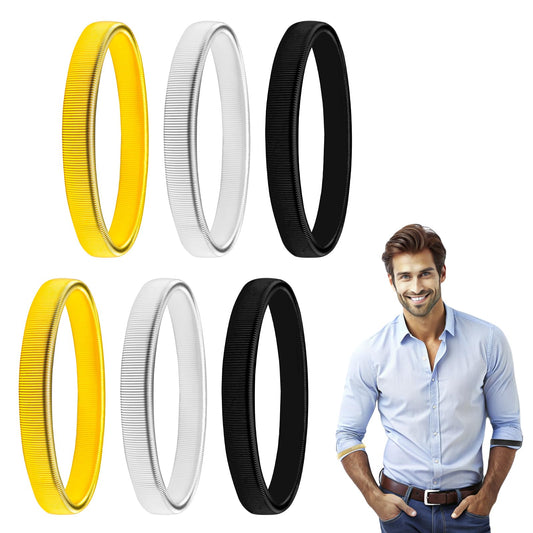 Andibro 6 Pcs Elastic Sleeve Garters, Anti-Slip Stretchy Shirt Sleeve Holders Metal Armbands Sleeve Straps for Men Women