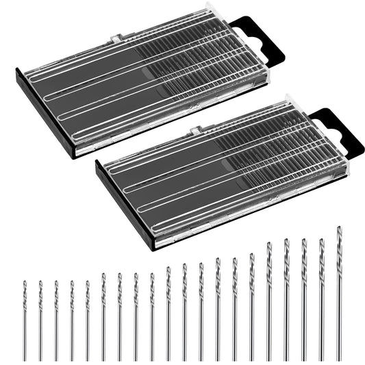 Jeffdad 0.3-1.6 mm Micro Drill Bit Set, Hss Twist Drill Bit Mini Drill Bits Fully Ground High-Speed Steel Micro Drill Bit for Plastic Wood Soft Metal (40)