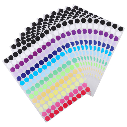 TIESOME 1400 Pcs Color Coding Labels, 3/4 Inch Coding Dot Sticker Labels, Round Assorted Coding Stickers, Waterproof Round Colored Labels or Paper, Scrapbook, Calendar Decorations(10 Colors)