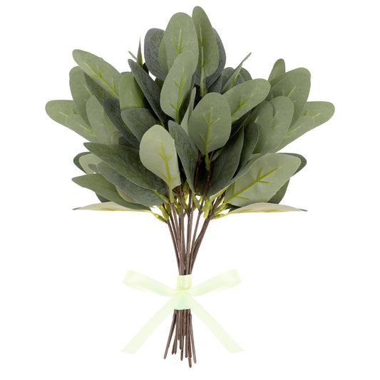 Jeffdad 12 Pcs Eucalyptus Stems Leaves Mixed, Artificial Eucalyptus Branches For Vases, Faux Silver Dollar Eucalyptus Stems For Garland Bouquets Arrangement Greenery Decoration(Eucalyptus Only)