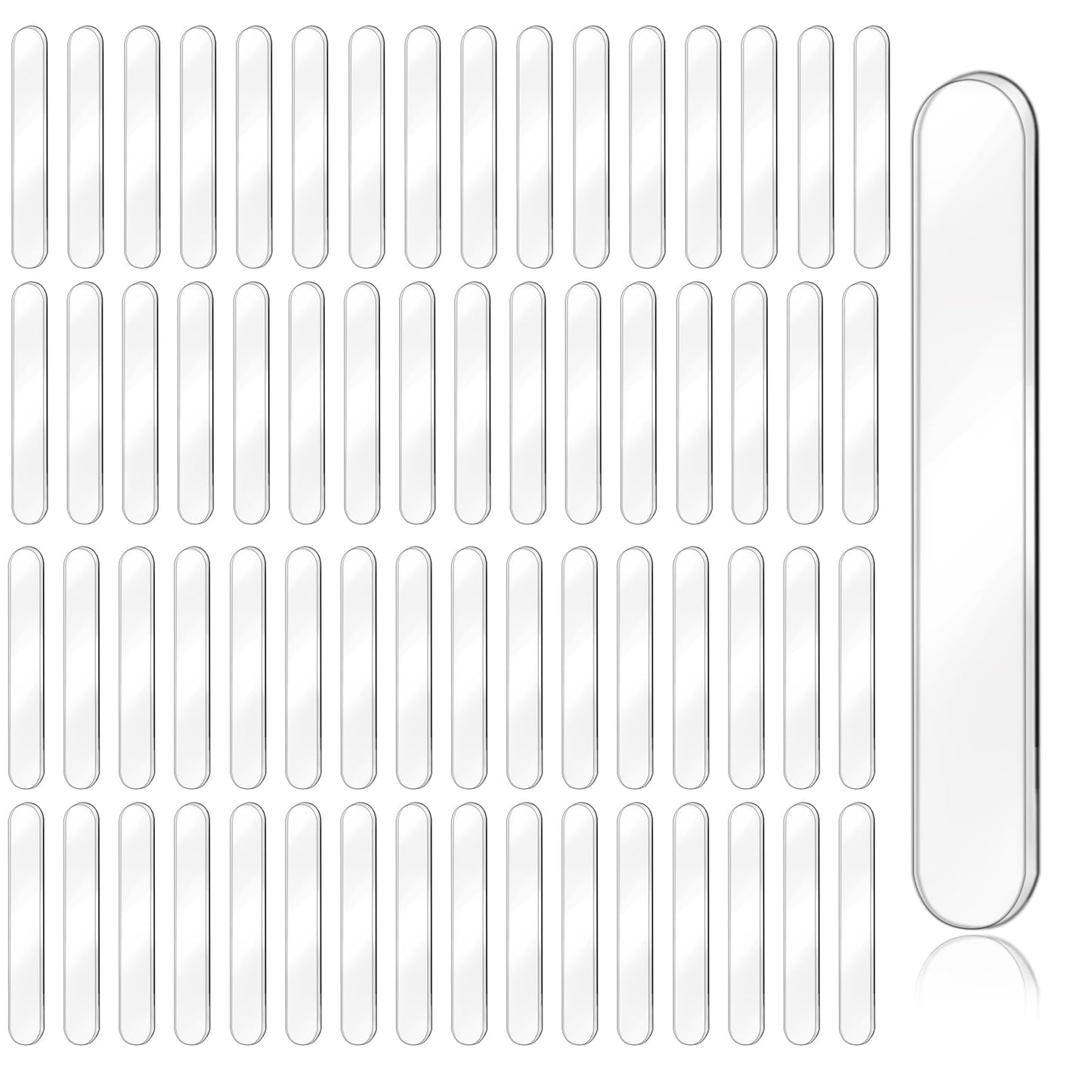 Jeffdad 100 Pcs Cabinet Door Bumper Strip, Self Adhesive Rubber Bumper Strip, Soft Close Door Bumpers for Door Furniture Cabinet Drawers(100 Pcs)