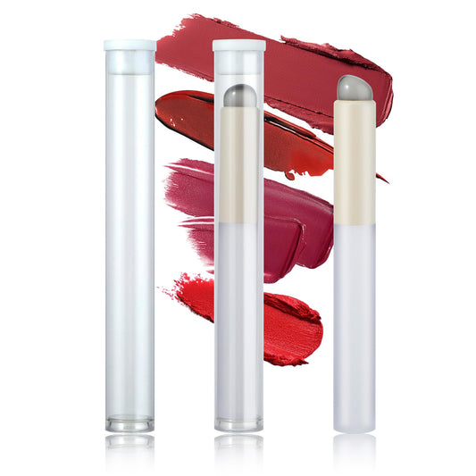 JIEYAO 2 Pcs Silicone Lip Concealer Makeup Brushes, Soft Fingertips Lip Brush with Dust Covers, Silicone Lip Applicator Reusable Blending Brush Lipstick Smudge Brush for Lipstick Gloss Balm Eyeshadow