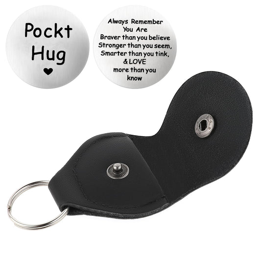 Giantree Pocket Hug Token, Good Luck Keychain Inspiring Coin Long Distance Relationship Keepsake Graduation Gifts for Family Sweetheart Gifts