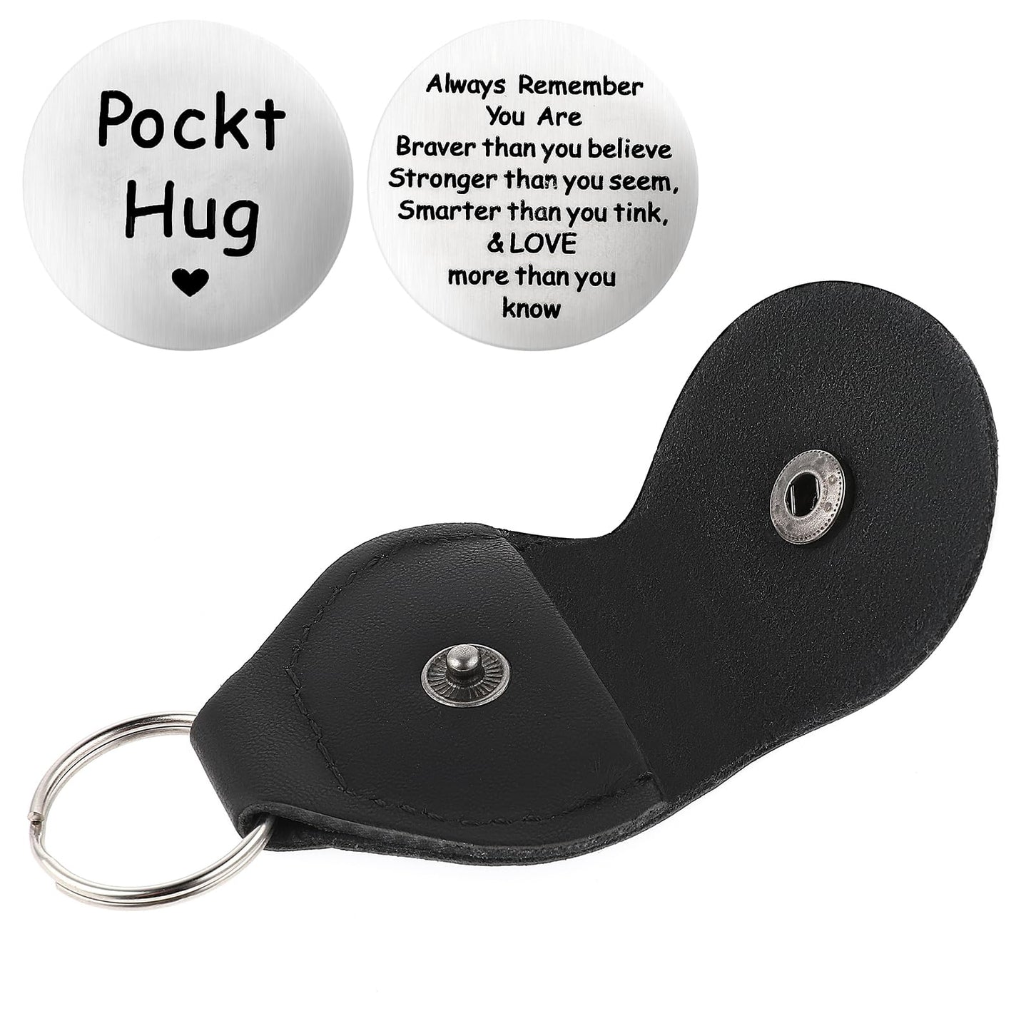 Giantree Pocket Hug Token, Good Luck Keychain Inspiring Coin Long Distance Relationship Keepsake Graduation Gifts for Family Sweetheart Gifts