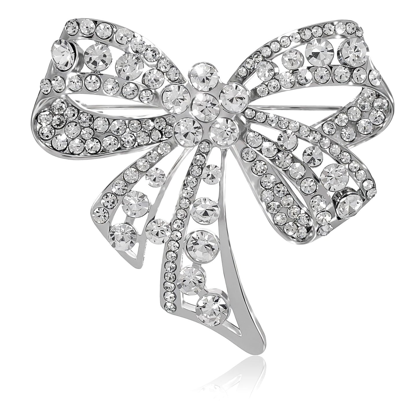 Yuanchu Women's Brooch Rhinestone Brooch with Large Bow Glittering Women's Pin Diamond Brooches for Parties Banquet Scarf Decorated Clothing Fashion Jewellery Coat Accessories Jewellery Gifts, Metal