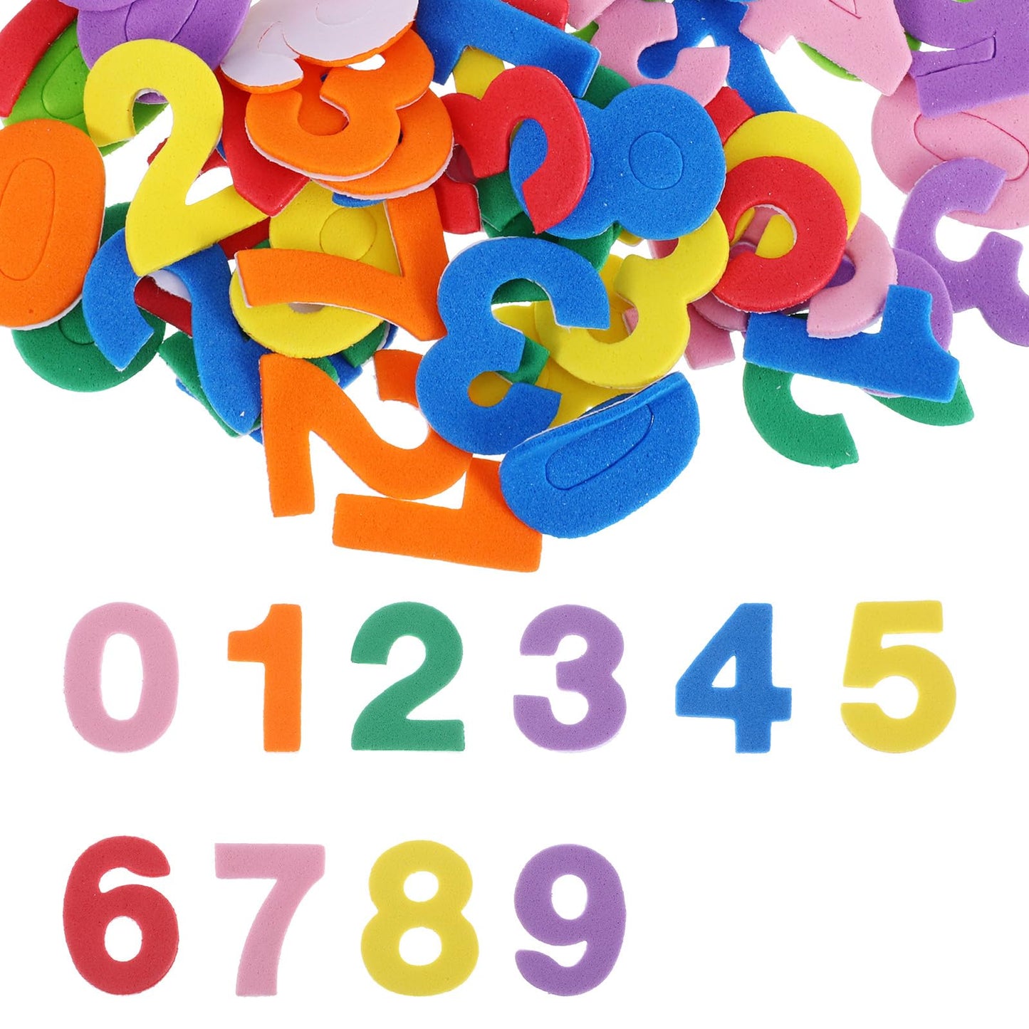 XLIUAX Pack of 260 Foam Stickers, Self-Adhesive Foam Letter Stickers, Soft Sponge Crafts for Teaching, Scrapbooking, Notice Boards (Number)