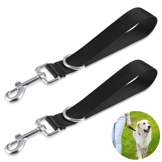 Andibro 2Pcs Short Dog Traffic Leash, Dog Leash for Small Dogs Short Nylon Dog Leash for Training Control Short Dog Leash Pet Leashes for Medium Dogs(black)