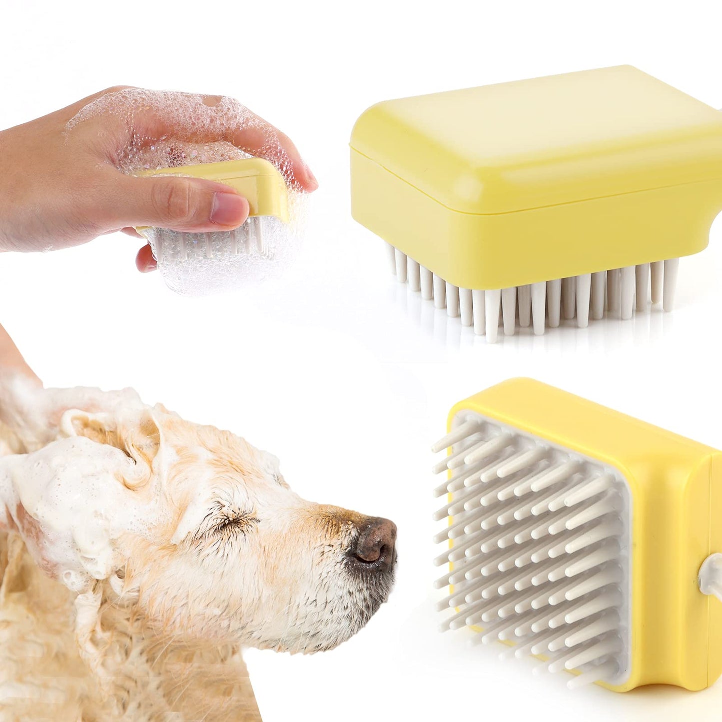 Molain Cat Dog Brush, Puppy Bath Brush, Small Dog Grooming Brush, Dog Shower Brush, Pet Massage Rubber Comb,Puppy Hair Brush, Dog Washing Brush,Dog Shampoo Brush for Dogs and Cats, Pet Bathing Tool