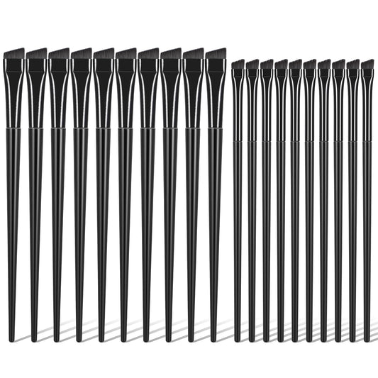 JIEYAO 20 Pcs Angled Eyebrow Eyeliner Brush Set, Eyebrow Tint Brushes, Flat Eyebrow Brush Applicator Tapered Eyebrow Concealer Brush Ultra Thin Makeup Brush Fine Angled Slanted Tinting Brushes