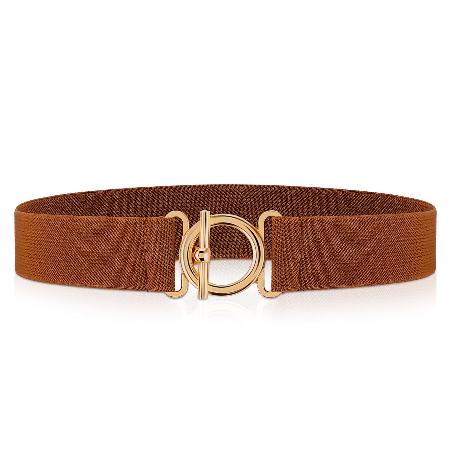 GEEHUA Women Elastic Belt, Invisible Stretch Ladies Belt Skinny Waist Belt Elastic Waistband Waist Band for Dresses Jeans(Brown)