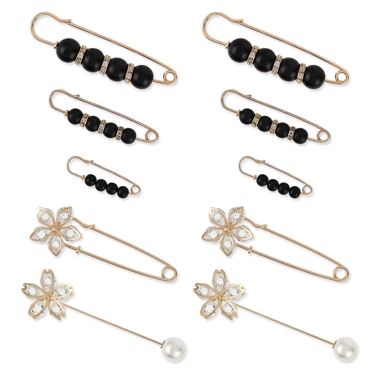 cobee Pearl Brooch, Sweater Shawl Clips Mini Butterfly Pearl Brooch Small Women Brooch Pins Pearl Decorative Collar Safety Pins Clips for Women Girls Clothing Dress Pants Skirt Waist Decoration