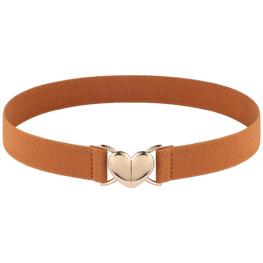Amaxiu Women Elastic Belt, Stretch Invisible Belts Ladies Skinny Waist Belt Stretchy Thin Waistband for Dresses Jeans(Brown)