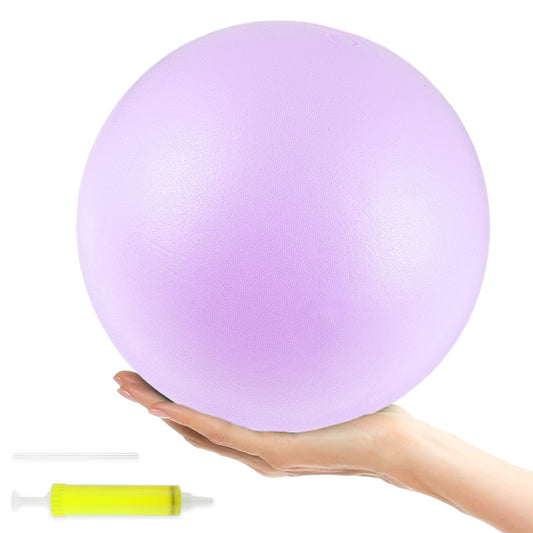 Andibro Small Exercise Ball, 25cm/9.8in Soft Pilates Gym Ball,Anti Burst Mini Yoga Balls Rhythmic Gymnastics Ball Core Training Ball with Inflatable Straw & Small Pump for Balance Stretching(Purple)