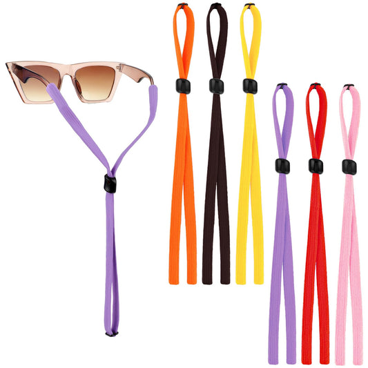 Bewudy 6 Pcs Eye Glasses Strap Holder Strap, Sports Sunglasses Eyeglass Holder Around Neck for Men Women, Adjustable Eyeglasses String Holder Retainer(Multicolor)