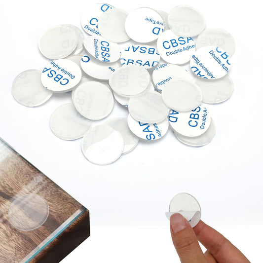 Bewudy 50 PCS Glass Table Top Anti Slip Pads Self Adhesive, 1.18" Glass Table Top Bumpers, Clear Rubber Glass Table Top Grippers, for Glass Table Top Spacer to Avoid The Movement of Glass (30MM/1.18")