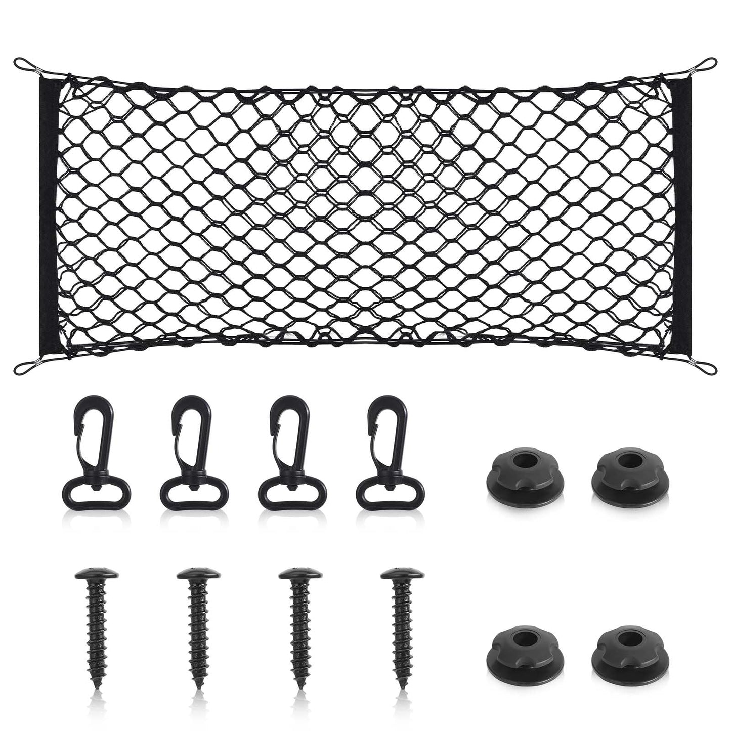 Molain Car Storage Net, Car Boot Cargo Net, Cargo Boot Netting Storage, Car Net Storage, Universal Trunk Boot Net Organiser, Elastic Nylon Mesh Storage Organizer for Car, Luggage, SUV, Truck, Vans