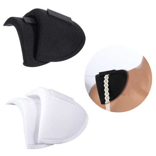 TIESOME 2 Pairs Shoulder Pads, Thickening 1.5cm Foam Shoulder Pads for Women Clothing Breathable Set-in High Low Shoulders Pad for Sloping High Low Shoulders Blazer Suit T-Shirt (White+Black)
