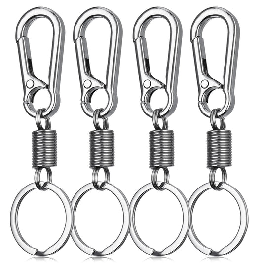 Molain Heavy Duty Carabiner Keychain, 4 Pieces Zinc Alloy Car Key Chain with Spring Quick Release Carabiner Keyring Key Holder Keyring for Men Women Backpack Accessories (A)