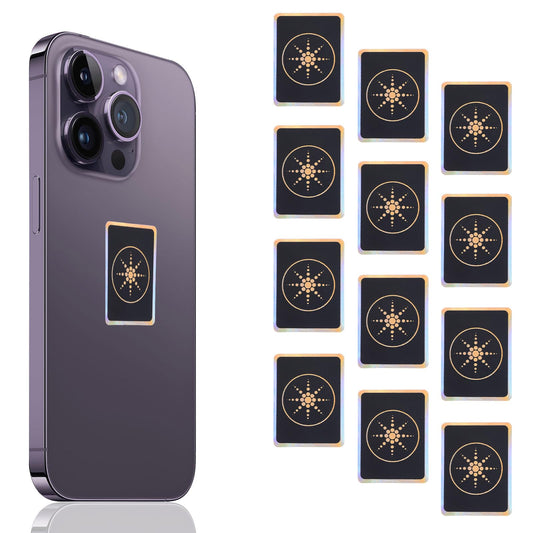AOZUO Pack of 12 Radiation Protection Mobile Phone Stickers, Radiation Protection Stickers for Smartphones Compatible with Most Laptops Tablets TV Monitors and All Devices (A)