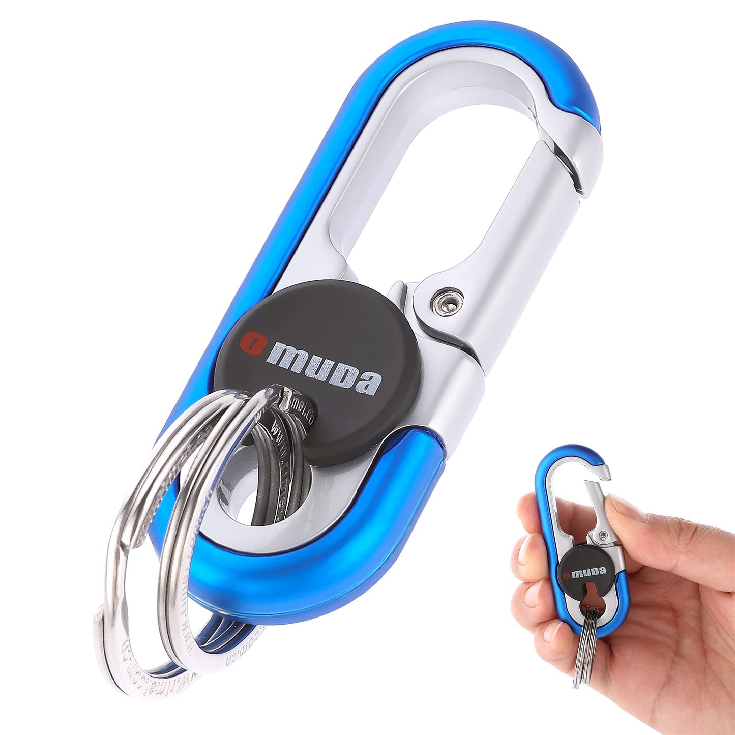 TIESOME Car Key Chain, Metal Car Keychain Personalized Waistband Car Keychain for Unisex Double Ring Design (blue)