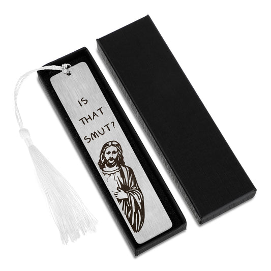 Andibro Funny Jesus Bookmark, Metal Bookmarks with Tassels and Ruler Humor Spicy Book Marker for Women Men Book Lover Smut Reader Book Accessories Reading Gift