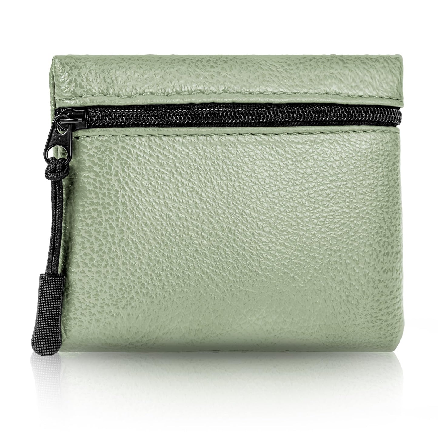 Andibro Vegan Leather Coin Purse, Coin Pouch for Women, Small Change Purse Credit Card Pouch Change Holder Coin Bag with Zip (Green)