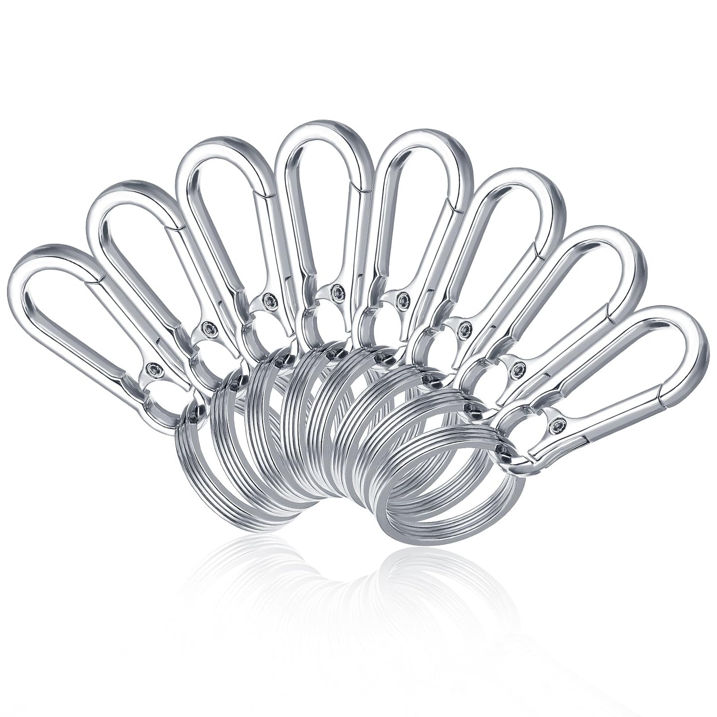 Andibro 8pcs Heavy Duty Metal Keychains, Zinc Alloy Key Chain with Keyring Quick Release Carabiner Clips Stainless Keyring Holder Organizer Car Key Finder Hook Keys Clip for Men Women(8)