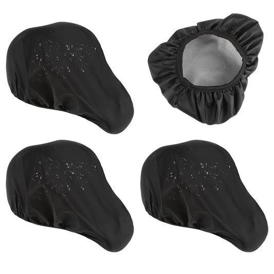 Jeffdad Waterproof Saddle Covers For Bicycle, Bike Seat Cover Silver Sunscreen and Black Rainproof, Bike Seat Cushion For Outdoor Rain Dust Protective(Large Size)