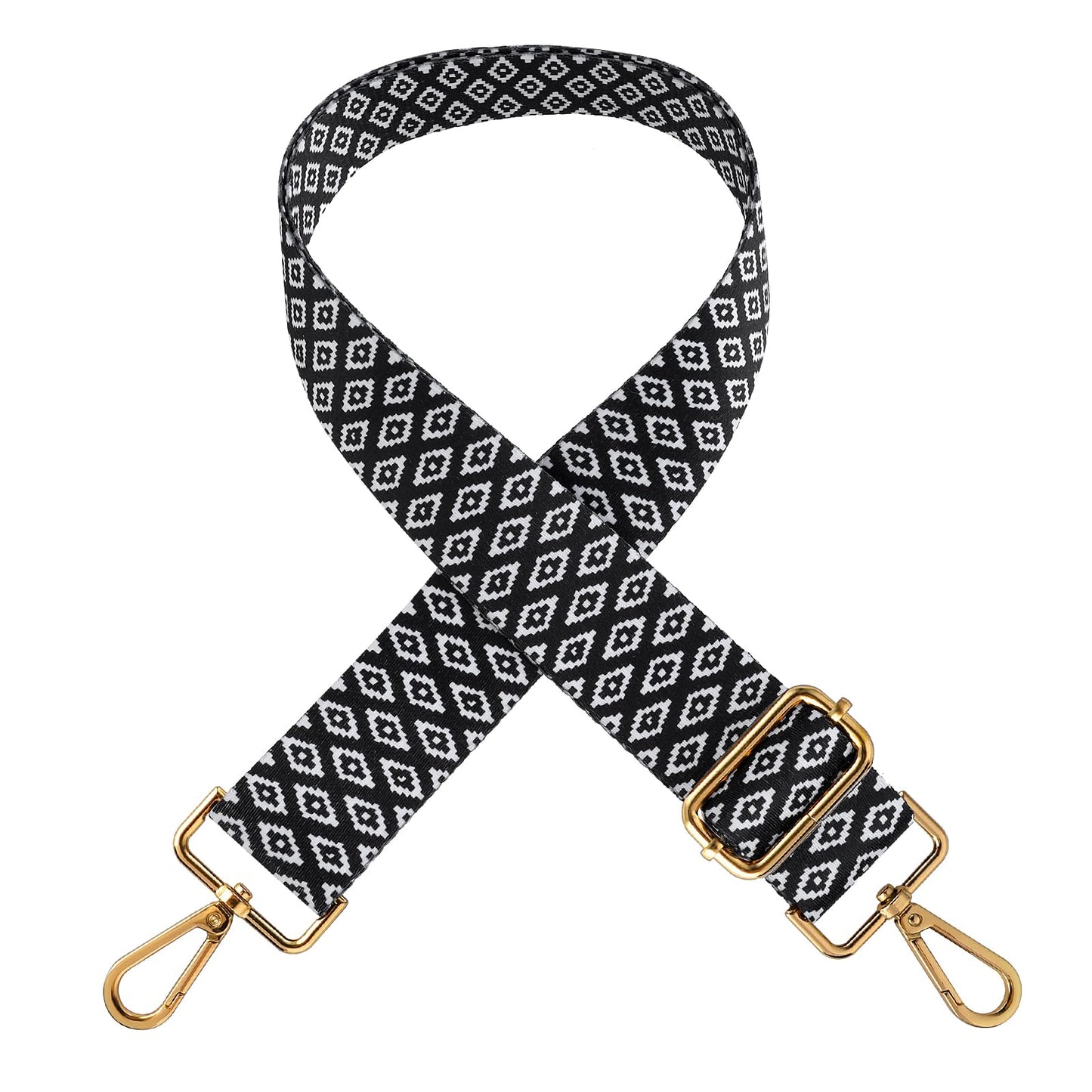 TIESOME Replacement Purse Strap, Leopard Print Adjustable Wide Shoulder Handbag Strap Crossbody Bag Straps Christmas for Women Girls(Black White)