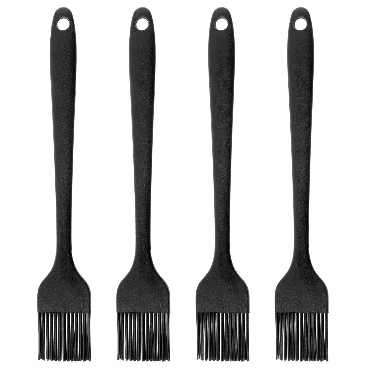 Molain 4PCS Silicone Basting Pastry Brush Grill Brush Pastry Cooking Brush Oil Baking Brushes Heat Resistant Kitchen Cooking Tools or BBQ Grill Baking Kitchen Cooking Dishwasher Safe 8 Inch Black