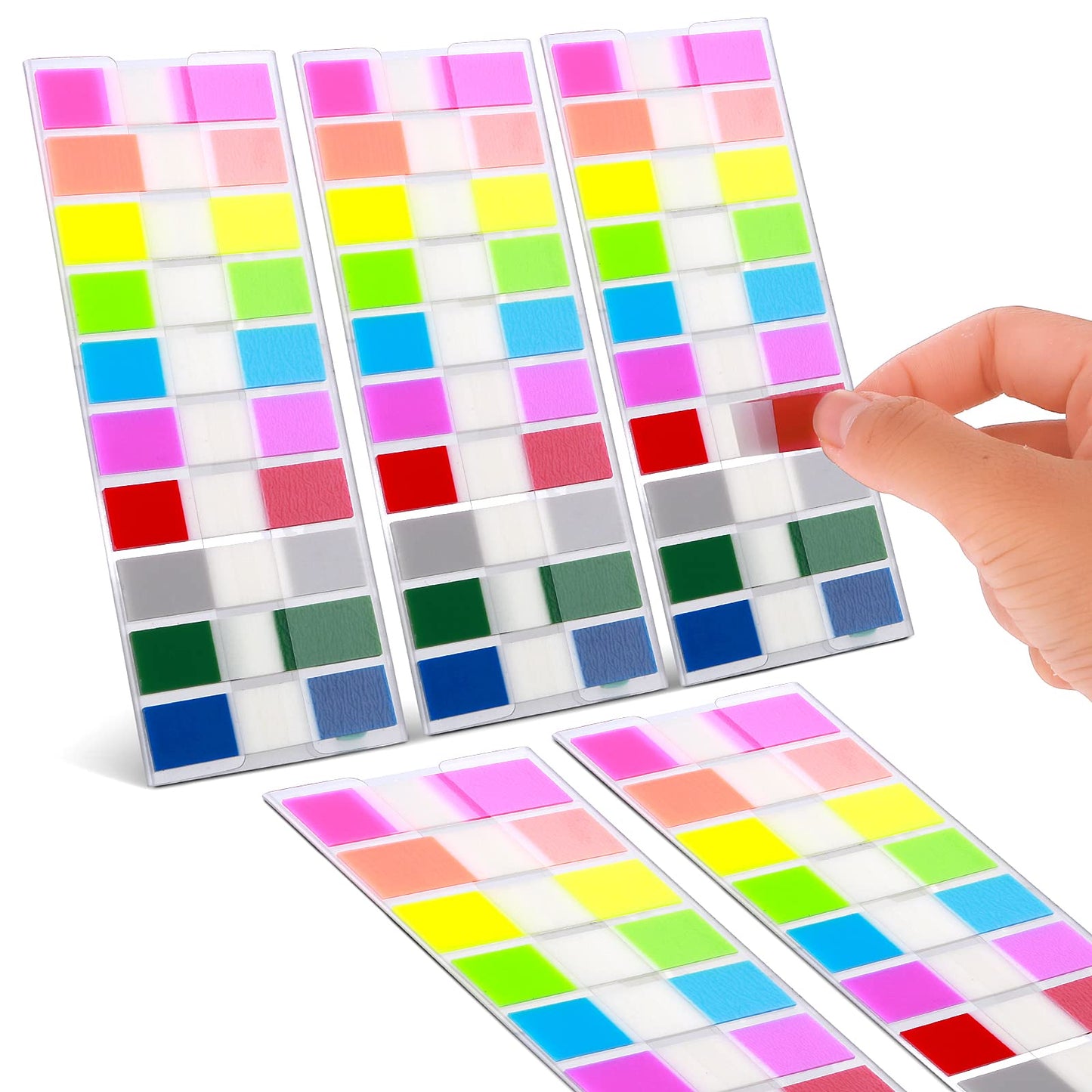 TIESOME 900Pcs Self-Adhesive Sticky Notes, 10 Color Sticky Notes Tabs Strips Writeable Repositionable Sticky Notes for Marking and Highlighting Pages