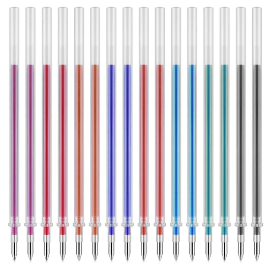 Giantree Erasable Gel Pen Refill, Universal 8 Assorted Colors Ballpoint Pen Refills Smooth Writing Erasable Pens for Writing Planner School and Office Supplies (16)