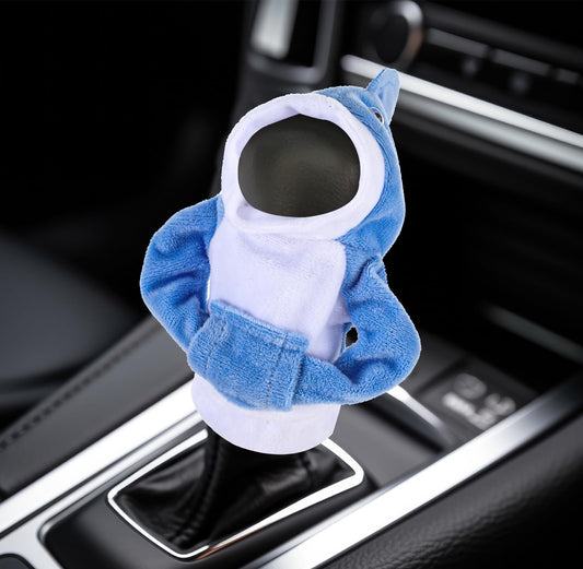 AOZUO Gear Lever Hoodie, Cute Shark Car Gear Knob Hoodie, Universal Car Gear Lever Cover, Car Interior, Gear Lever Decorations, Warm Winter Gear Knob Cover