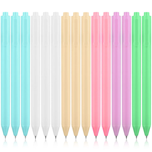cobee 15 Pcs Pastel Ballpoint Pens, 0.5mm Retractable Gel Pens Black Ink Journaling Pen Cute Ball Point Pens Fine Point Roller Ball Pens Smooth Writing Pen School Office Gift Supplies
