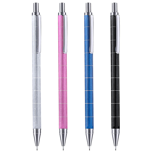TIESOME 0.5mm Automatic Mechanical Pencil, 4pcs Metal Drafting Aesthetic Mechanical Pencils Handguard Stationery Supplies for Student Writing Drawing Sketching