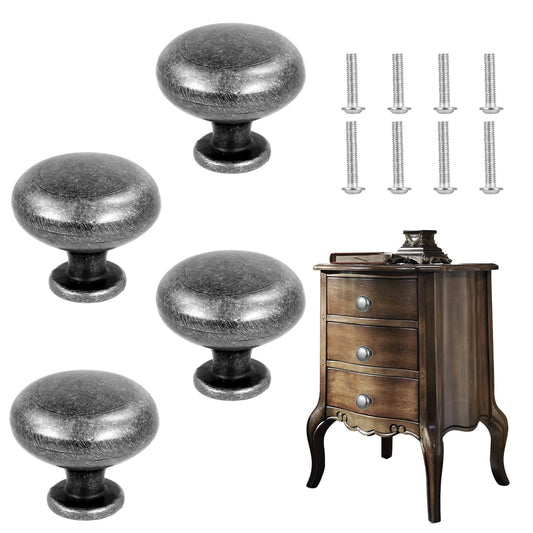 Giantree 4Pcs Antique Brass Cabinet Knobs, Zinc Alloy for Drawer Knobs for Dresser Cupboard Wardrobe