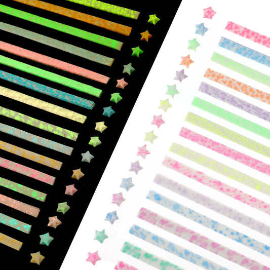 Jeffdad 840 Sheets Star Origami Paper, 10 Assortment Color Star Paper Double Sided Origami Stars Paper Lucky Star Decoration Paper Strips DIY Hand Art Crafts