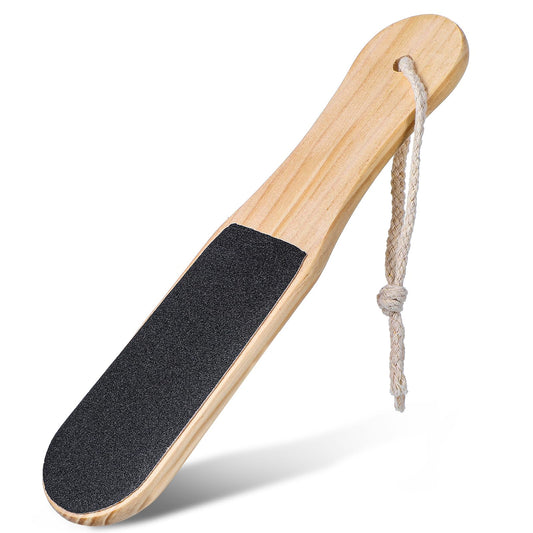 MBAIYO Callus File, Double-Sided Wooden Foot Scrubber, Professional Pedicure, Foot File, Coarse & Fine Foot Rasp File with Carrying Strap for Hardened or Dry Skin for Removing Dead Skin