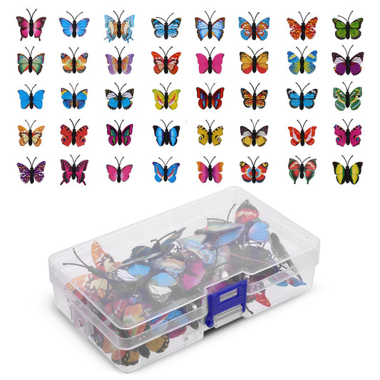 Bewudy Butterfly Thumb Tacks, 40 Pcs Decorative Thumbtacks for Wall Hangings, Women Office Desk Push Pins for Photo Wall Cork Board Bulletin Board Home Office Decor Pushpins