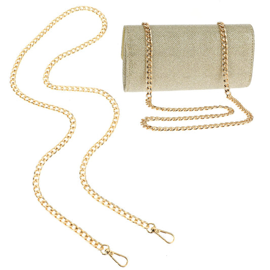 Molain 47"/120cm Bag Chain, Metal Chain Carrying Strap Chain Handbag Chains Crossbody Replacement Chain with Metal Buckles for Handbag Shoulder Cross Body Bag(Gold)
