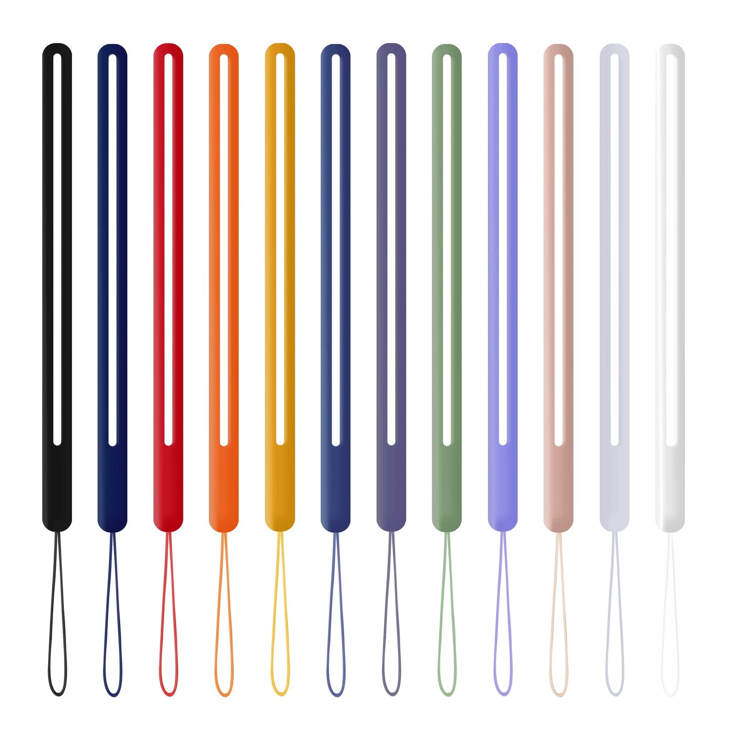 cobee Hand Wrist Strap Lanyard, 12 Pcs Silicone Phone Lanyard Straps Cell Phone Wrist Lanyard Strap Colorful Wrist Lanyard for Universal Mobile Phone USB Drive Keychains Wallet Mp3 Mp4 Cameras Badge