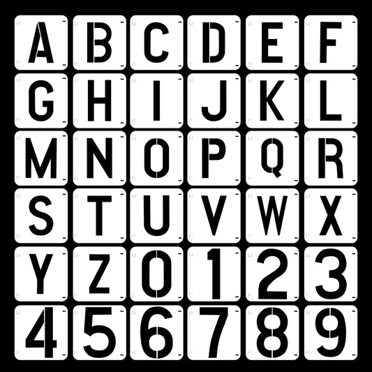 Molain 36 Pcs Letter Stencils Numbers Craft Stencils, 4 Inch Reusable Alphabet Templates Interlocking Stencil Kit for Painting on Wood, Wall, Fabric, Rock, Sign, DIY Art Projects