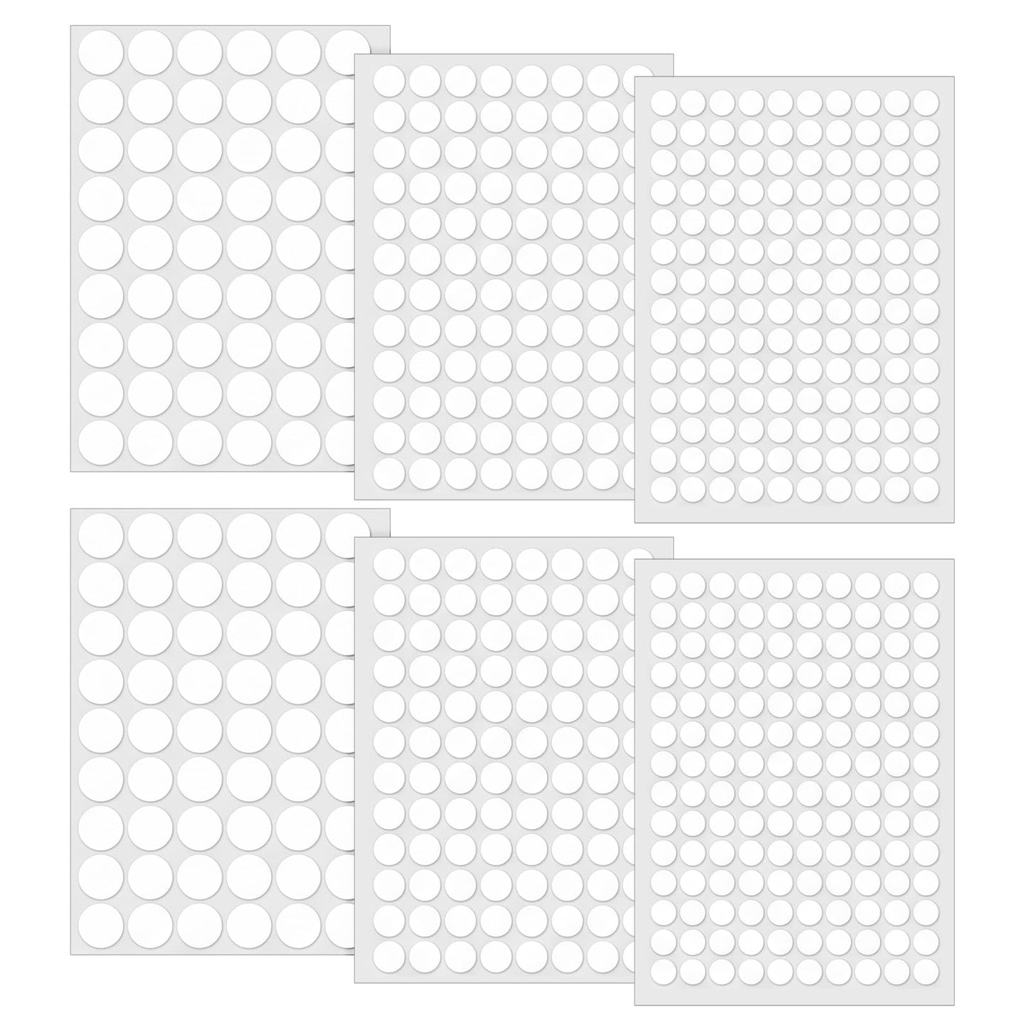 Yuanchu 580Pcs White Screw Covers Stickers, 12/15/21mm PVC Screw Hole Caps