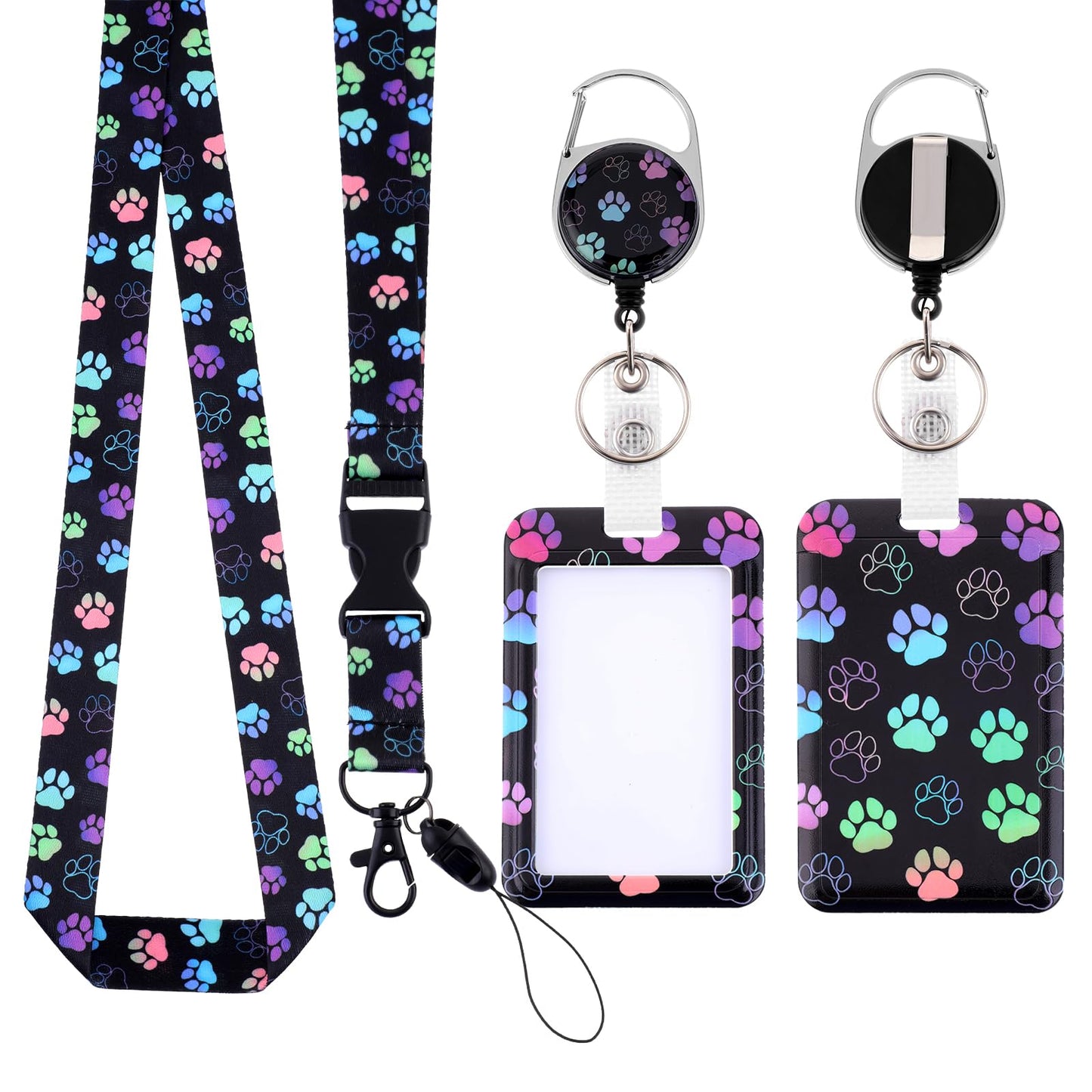 TIESOME ID Badge Holder with Retractable Lanyard, Cute Sloth Plastic Card Holder Fashionable Neck Crossbody Lanyard Credit Cards ID Protector with Breakaway Lanyard for Nurse Doctor Teacher(Dog Claws)