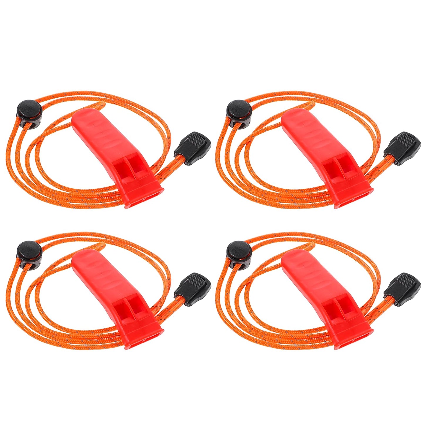 JIEYAO 4 Pcs Emergency Whistles with Adjustable Lanyard, Survival Boat Whistle, Plastic Super Loud Floating Safety Whistles Marine Whistle for Safety Boating Camping Hiking Survival Rescue Signaling