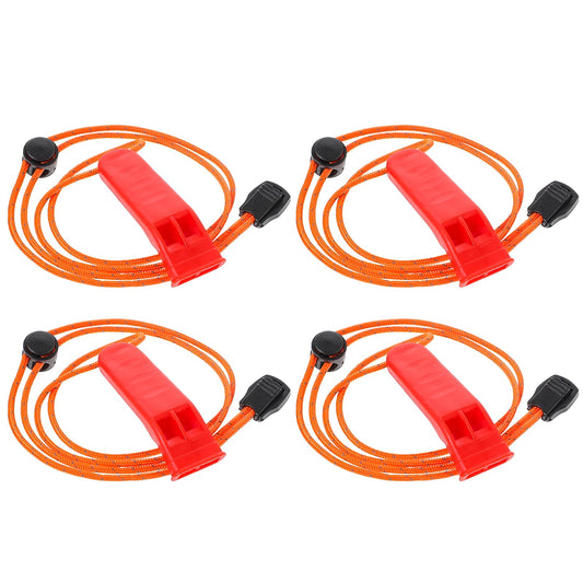 JIEYAO 4 Pcs Emergency Whistles with Adjustable Lanyard, Survival Boat Whistle, Plastic Super Loud Floating Safety Whistles Marine Whistle for Safety Boating Camping Hiking Survival Rescue Signaling