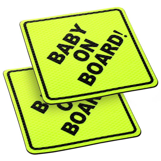 Magnet Baby On Board Sign for Cars, 2 Pack Safety Signs Car Magnet Warning Sticker Reflective Letter Signage Reusable weatherproof Cars Decal for Day Night
